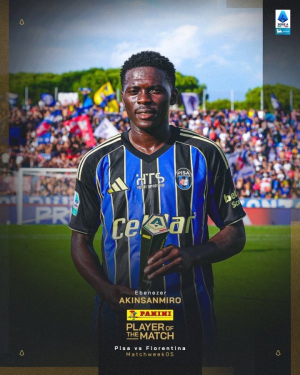 记者：外租比萨期间表现出色，国米球探现场考察小将阿金桑米罗